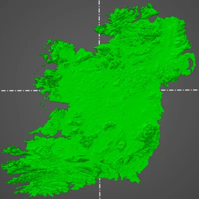 Mô hình bản đồ địa hình đảo Ireland (STL file) cho in 3D