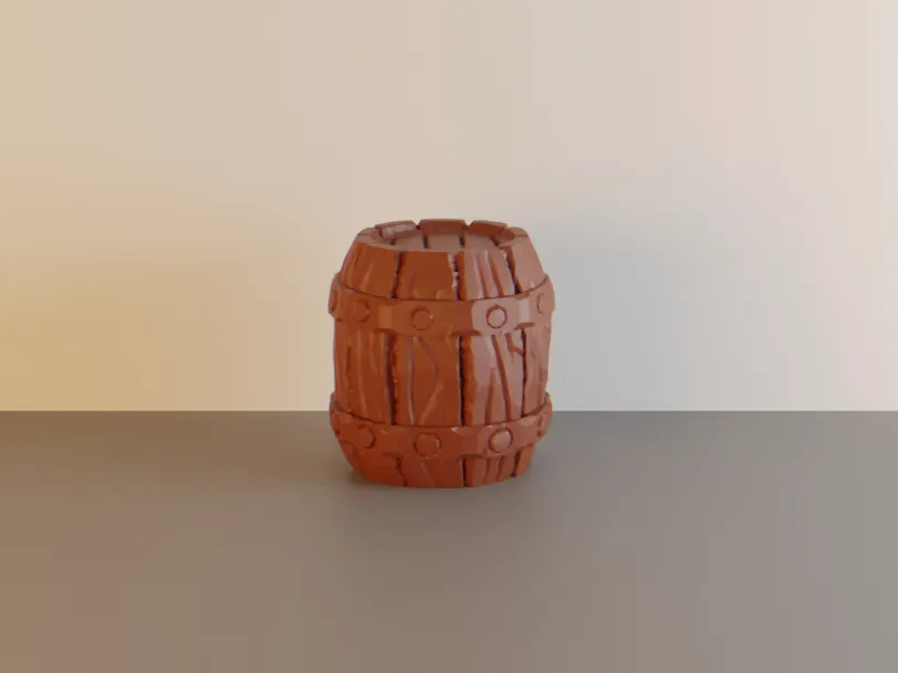 Mảnh Địa Hình Thùng Gỗ v2 (Wooden barrel v2 terrain piece) - Image 1
