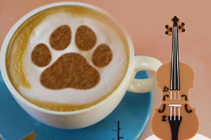 Khuôn tạo hình bọt cà phê dấu chân mèo (Coffee Stencil) độc đáo - Image 1