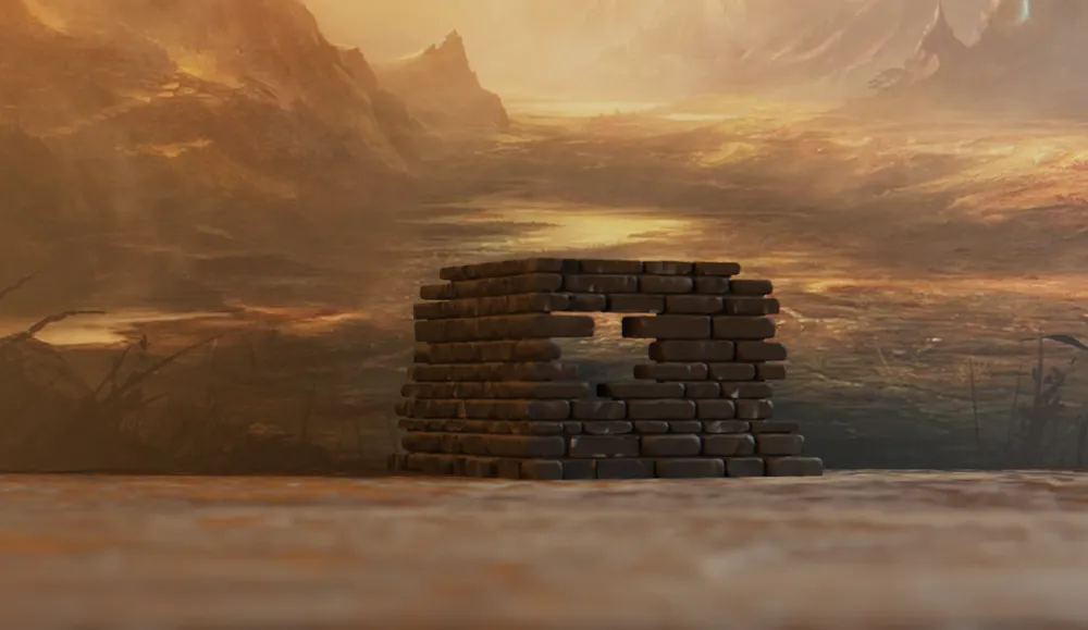 Góc tường đổ nát #2 – địa hình wargaming (Ruined corner wall #2) - Image 1