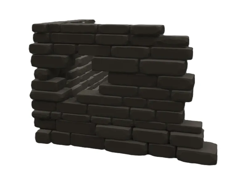 Góc tường đổ nát #2 – địa hình wargaming (Ruined corner wall #2) - Image 2