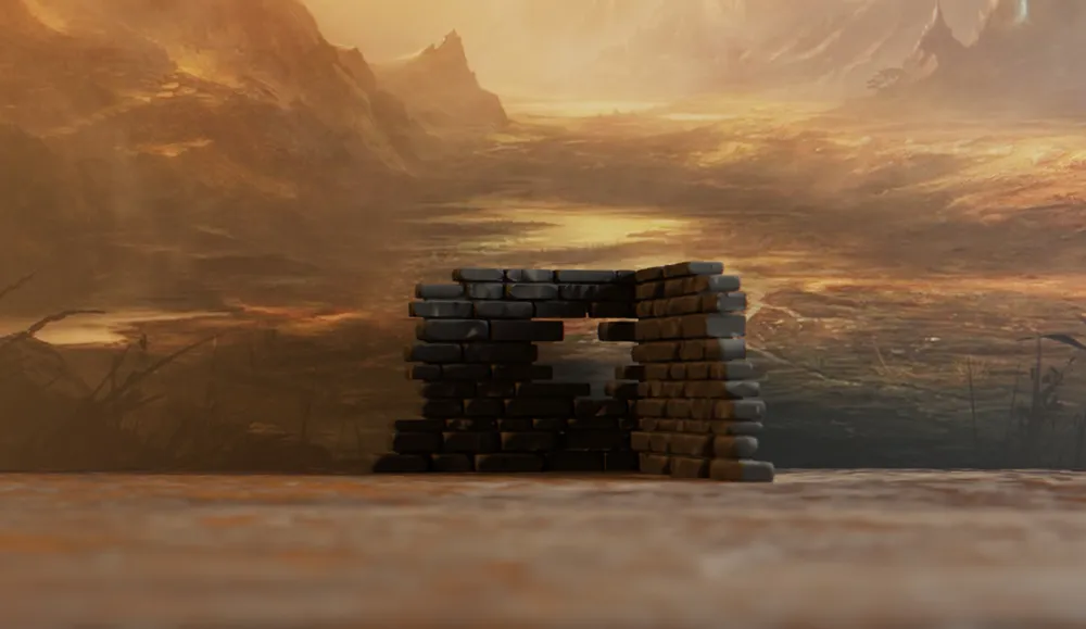 Góc tường đổ nát #2 – địa hình wargaming (Ruined corner wall #2) - Image 3
