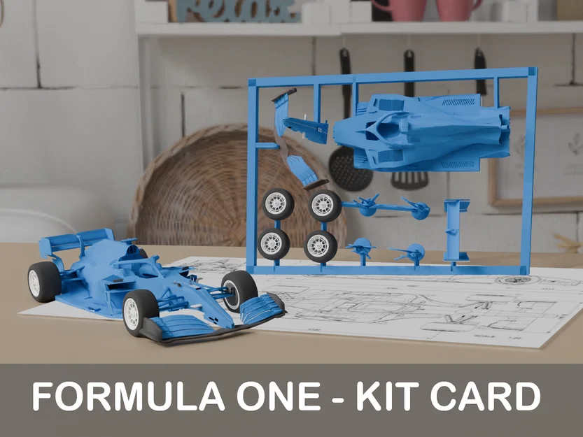 Mô hình xe đua công thức 1 (Formula One Car v3) dạng Kit Card ấn tượng - Image 1