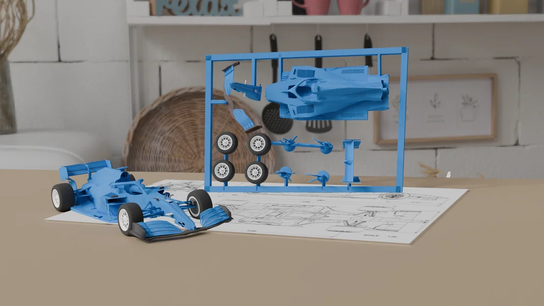 Mô hình xe đua công thức 1 (Formula One Car v3) dạng Kit Card ấn tượng - Image 2