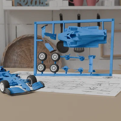Mô hình xe đua công thức 1 (Formula One Car v3) dạng Kit Card ấn tượng