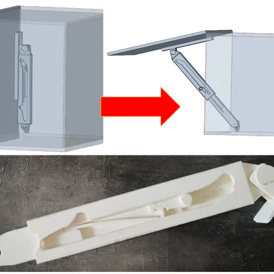 Cơ cấu chốt tự động mở nắp (heavy duty) - in 3D