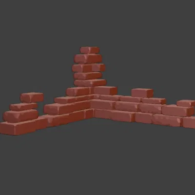Góc tường đổ nát #2 – địa hình wargaming (Ruined corner wall #2)