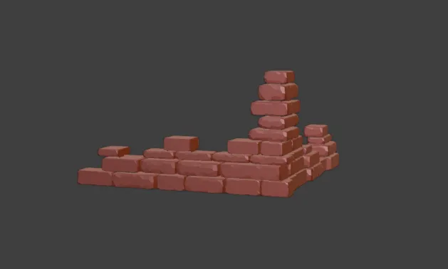 Góc tường đổ nát #2 – địa hình wargaming (Ruined corner wall #2) - Image 3