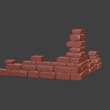 Góc tường đổ nát #2 – địa hình wargaming (Ruined corner wall #2)