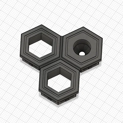 Đế gắn tường tổ ong HSW 3 module với lỗ vít âm (Countersunk)