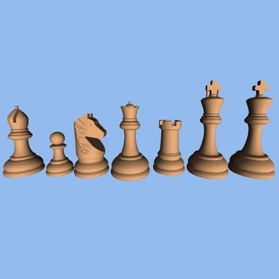 Bộ quân cờ (Chess pieces) in 3D