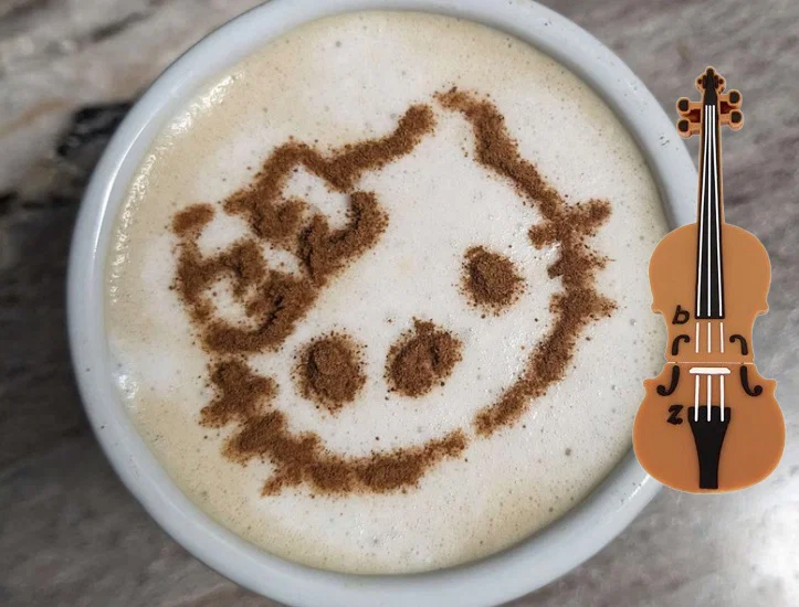 Khuôn tạo hình bọt cà phê hình mèo Kitty (Coffee Stencil) - Image 1