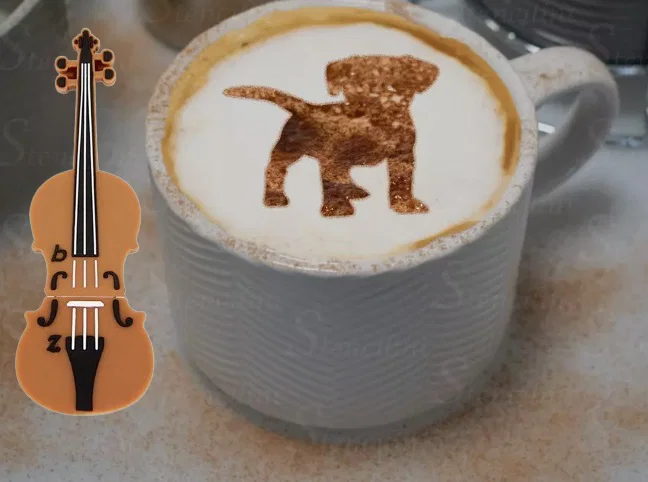 Khuôn tạo hình cà phê (Coffee Stencil) hình chú cún dễ thương - Image 1