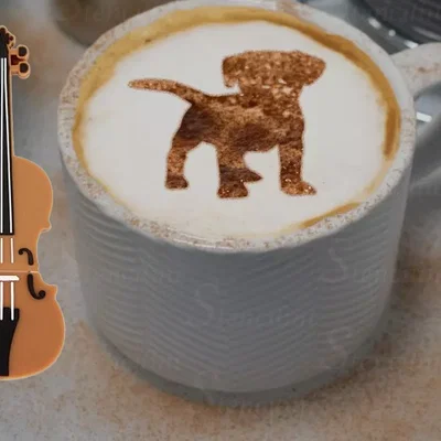 Khuôn tạo hình cà phê (Coffee Stencil) hình chú cún dễ thương