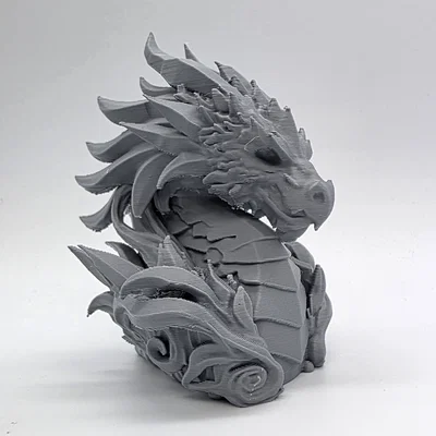 Tượng Bán Thân Đầu Rồng Cổ Đại (Stone Elder Dragon Bust)