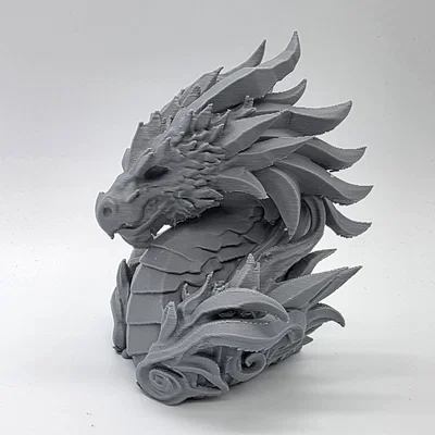 Tượng Bán Thân Đầu Rồng Cổ Đại (Stone Elder Dragon Bust)