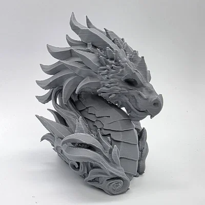 Tượng Bán Thân Đầu Rồng Cổ Đại (Stone Elder Dragon Bust)