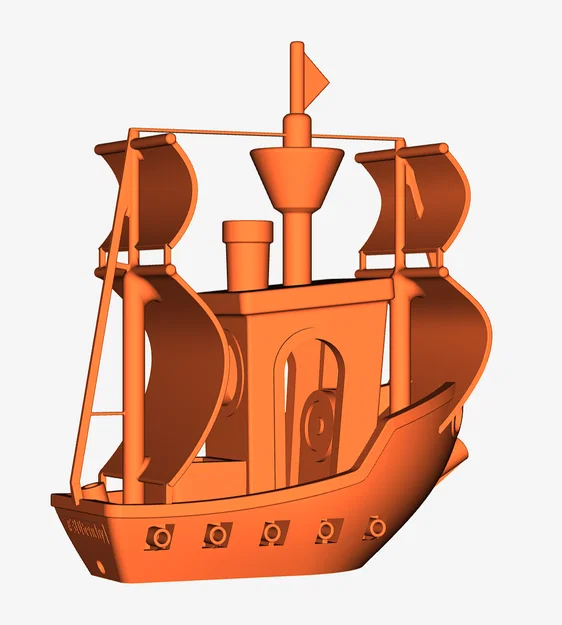 Mô hình 3D Benchy phiên bản tàu cướp biển (Pirate Ship Remix) - Image 3