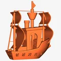 Mô hình 3D Benchy phiên bản tàu cướp biển (Pirate Ship Remix) - Thumbnail 3