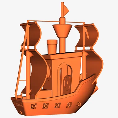 Mô hình 3D Benchy phiên bản tàu cướp biển (Pirate Ship Remix)