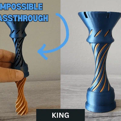 Mô hình quân Vua cờ vua xoắn ốc (King Chess Piece Impossible Passthrough)
