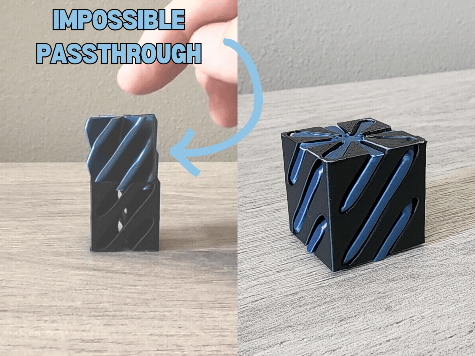Mô hình 3D khối lập phương ma thuật Impossible Passthrough - Thumbnail 1