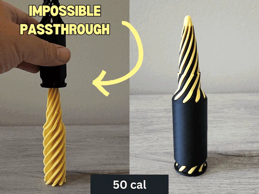Mô hình đạn 50 cal Impossible Passthrough độc đáo in 3D - Image 1