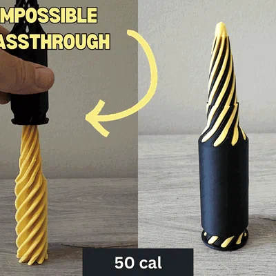 Mô hình đạn 50 cal Impossible Passthrough độc đáo in 3D