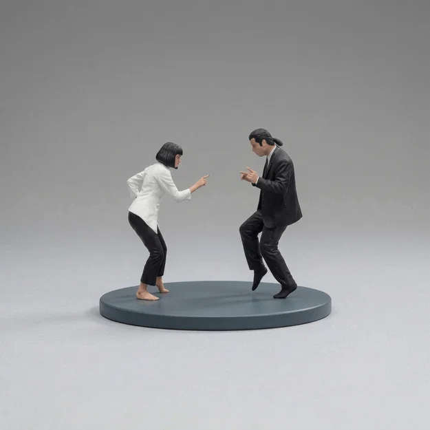Mô hình 3D bộ đôi nhảy múa huyền thoại Pulp Fiction (Uma & John) - Image 1