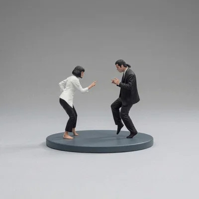 Mô hình 3D bộ đôi nhảy múa huyền thoại Pulp Fiction (Uma & John)