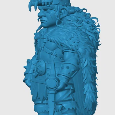 Mô hình Halfling Barbarian cho game RPG
