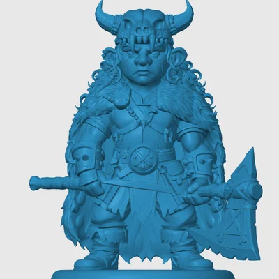 Mô hình Halfling Barbarian cho game RPG