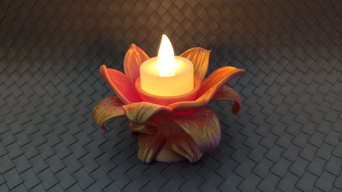 Đế nến LED hình hoa Lily - Image 1