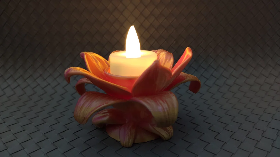 Đế nến LED hình hoa Lily - Image 2