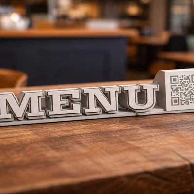 Bảng Menu để bàn kèm mã QR tiện lợi cho quán cafe, nhà hàng