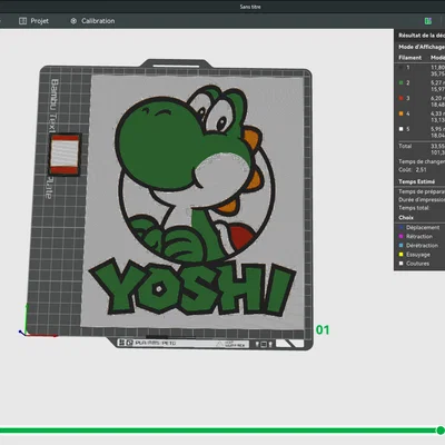 Mô hình Yoshi Mario (HueForge)