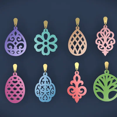 Bộ sưu tập 8 mẫu bông tai in 3D đẹp mắt - Earring Collection Vol. 2