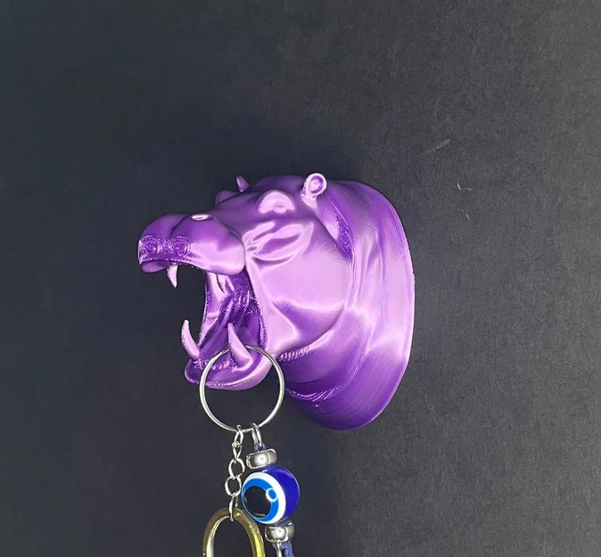 Móc treo chìa khóa và trang trí tường hình hà mã - Image 1