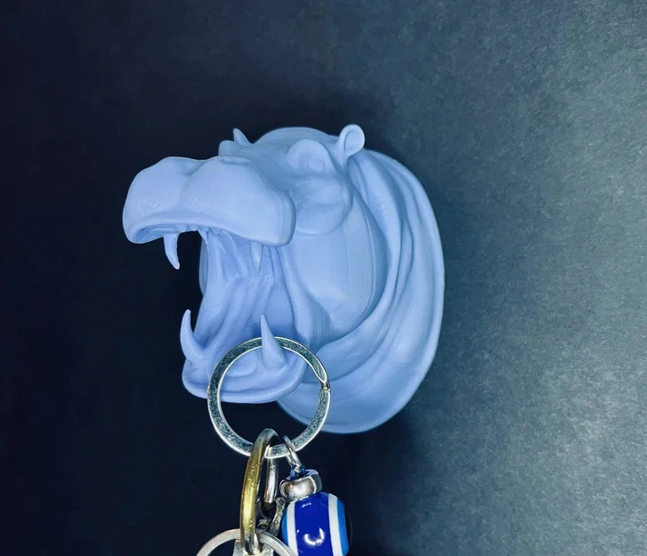 Móc treo chìa khóa và trang trí tường hình hà mã - Image 2
