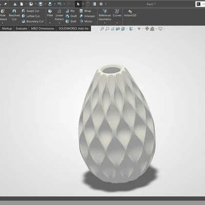 Mẫu lọ hoa trang trí 3D họa tiết lượn sóng hiện đại