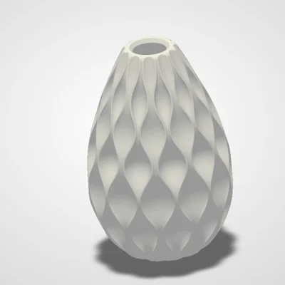 Mẫu lọ hoa trang trí 3D họa tiết lượn sóng hiện đại