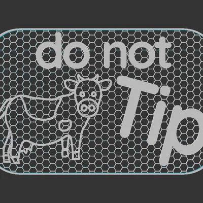 Bảng hiệu "Do Not Tip" hình chú bò