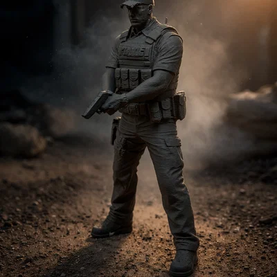 Mô hình nhân vật cảnh sát (Police Officer) sắc nét cho in 3D