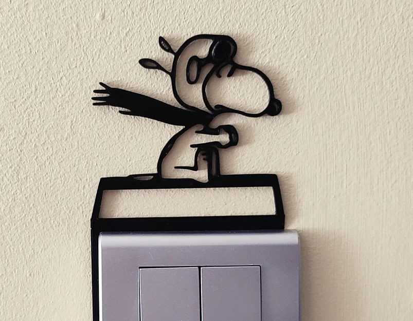 Mô hình trang trí công tắc/ổ cắm Snoopy – Mẫu in 3D 4 - Image 1