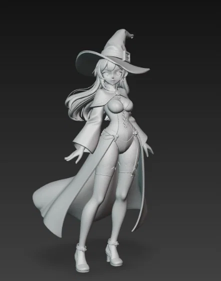 Mô hình nữ phù thủy phong cách Anime - File in 3D đẹp mắt - Image 2