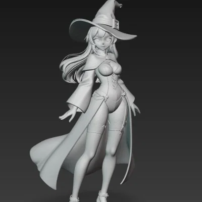 Mô hình nữ phù thủy phong cách Anime - File in 3D đẹp mắt