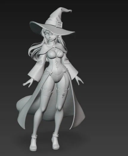 Mô hình nữ phù thủy phong cách Anime - File in 3D đẹp mắt - Image 3