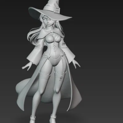 Mô hình nữ phù thủy phong cách Anime - File in 3D đẹp mắt