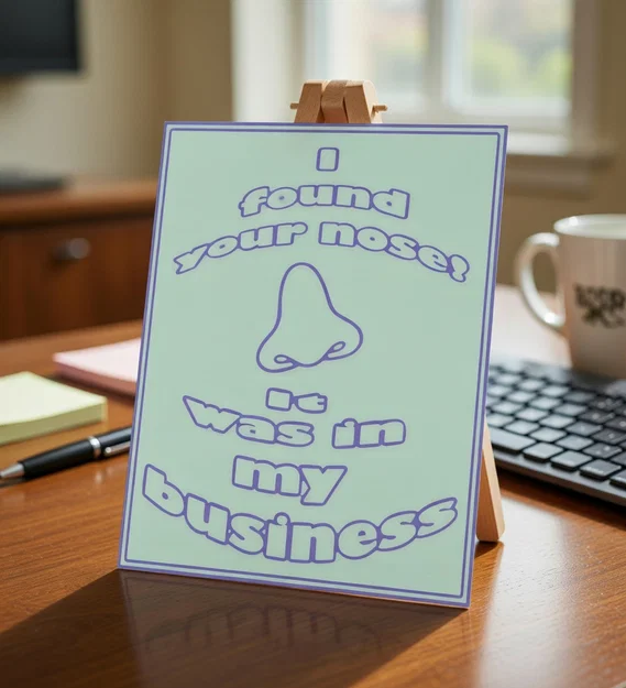 Mô hình bảng hiệu: I found your nose it was in my business - Image 1