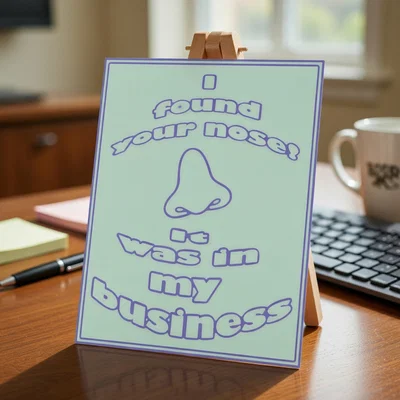 Mô hình bảng hiệu: I found your nose it was in my business